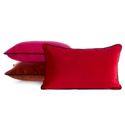 Zamatový vankúš GAJA 30x50 cm - červený